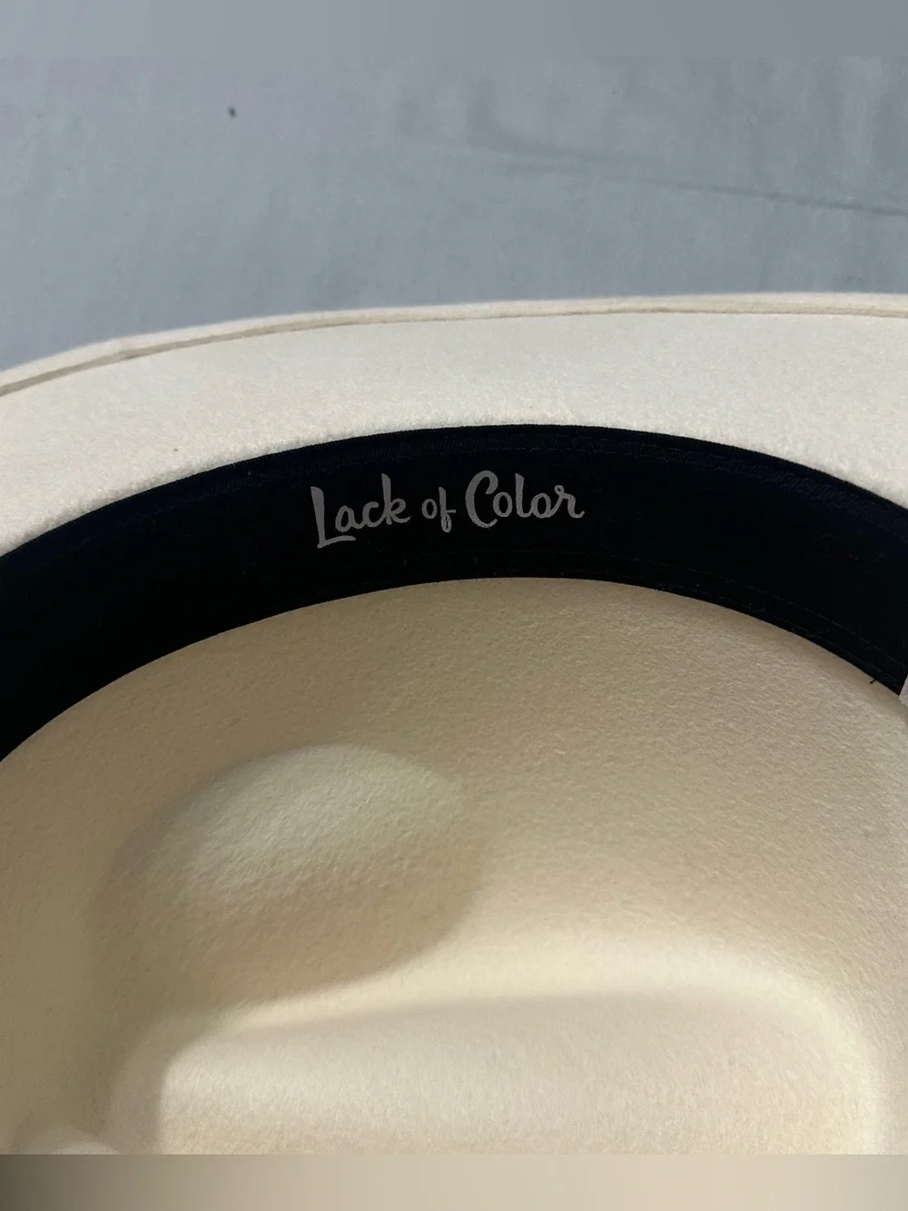 Lack of Color Ivory Wool Rancher Hat Sz M 57cm Cream Teardrop Crown Flat Brim